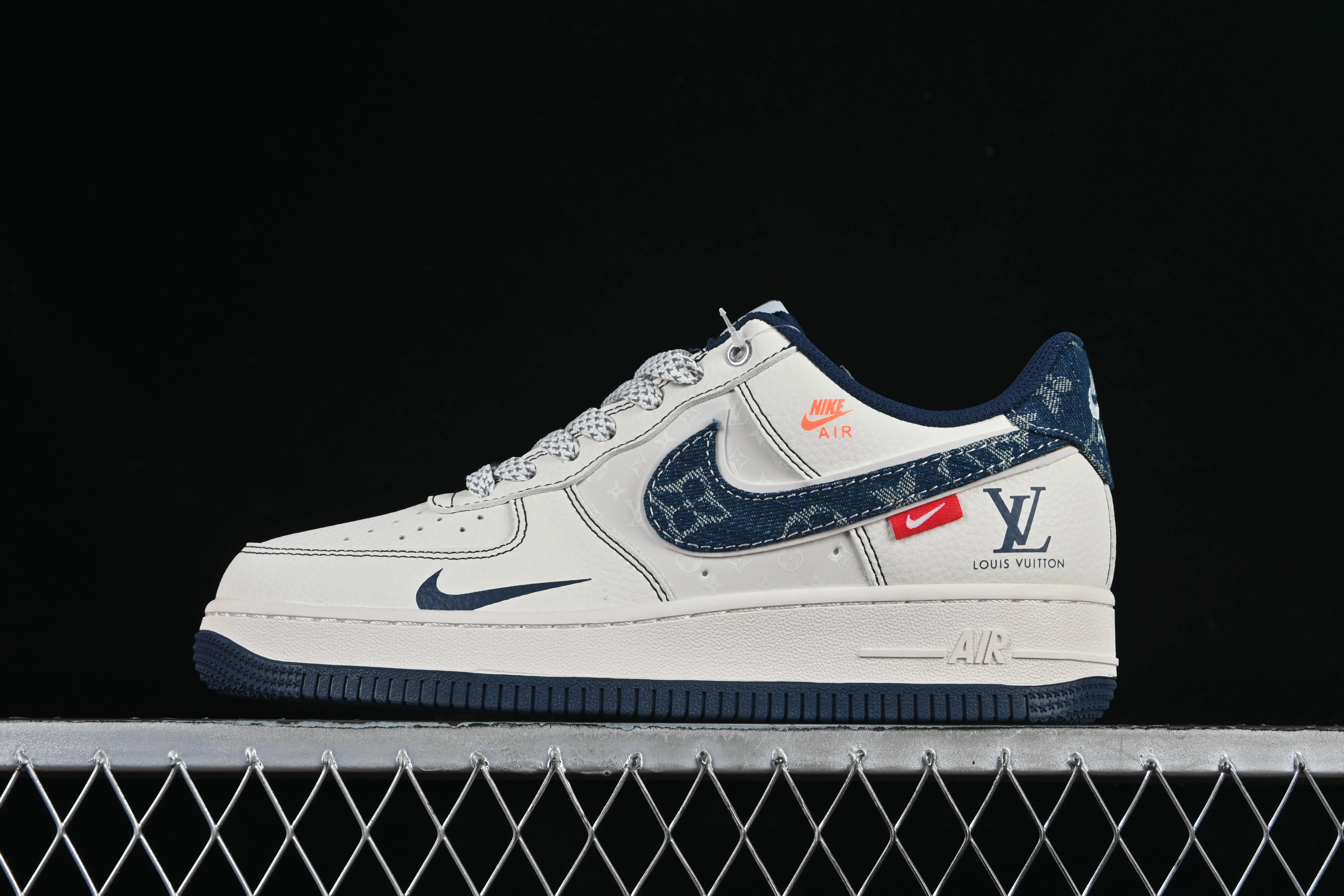 All categories Nk Air Force 1 Air Force series Nk Air Force 1 Low Air Force low-top Nike Air Force 1'07 Low LV joint black line blue denim Air Force 1 low-top casual sneakers YX5066-345